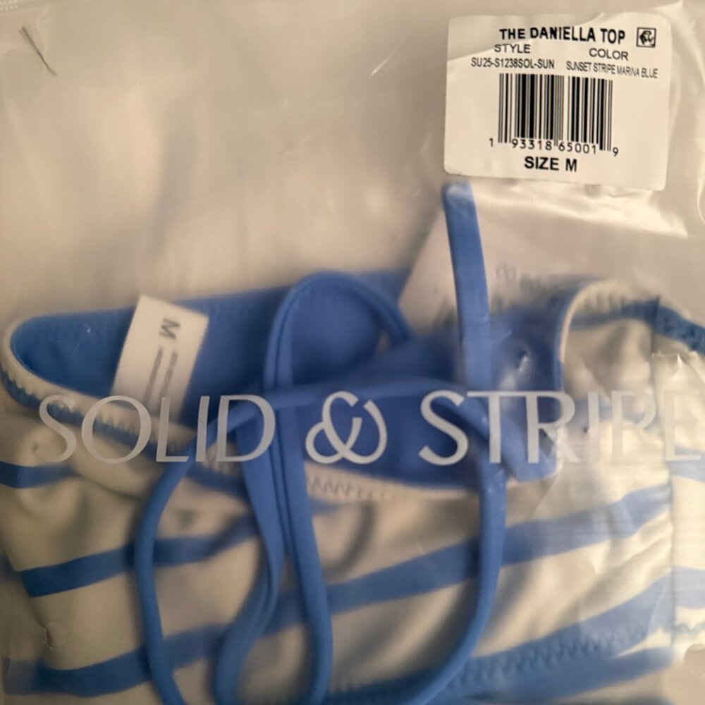 Solid & Striped Daniela Reversible Bikini Marina Blue Sunset Stripe Size S  NWT - Picture 7 of 7
